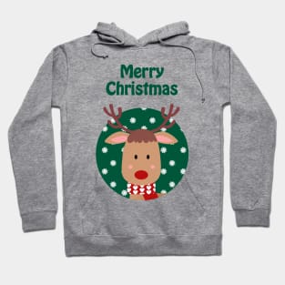 Cute reindeer wishes merry Christmas Hoodie